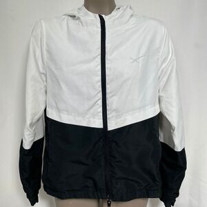 SpaceX NASA Demo-2 White Black Full Zip Hooded Windbreaker Jacket Women's MEDIUM